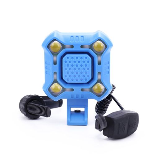 2 In 1 Bike Bell & Lamp: 4-Light, 5-Sound 140db Horn (Blue) - 1