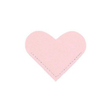 Mini Business Student Portable Pink PU Leather Heart Bookmark - 1