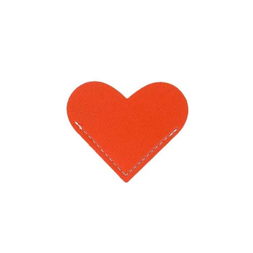 Heart Shaped Portable Mini Student Library PU Leather Bookmark - 1