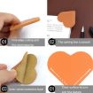 Heart Shaped Portable Mini Student Library PU Leather Bookmark - 4