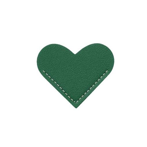 Grass Green Mini Business Student Library Heart Bookmark - PU Leather - 1