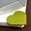 Grass Green Mini Business Student Library Heart Bookmark - PU Leather - 6
