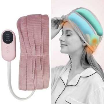 Pink Air Wave Head Massage Device with Heating Compress - 1
