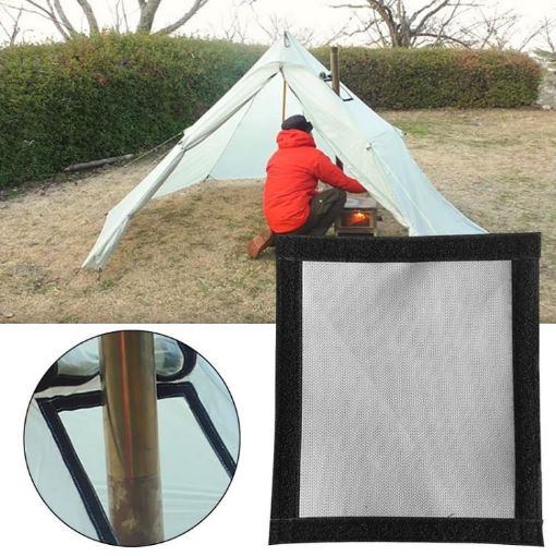 Fireproof Grey Tent Stove Chimney Anti-Scalding Cover - 1