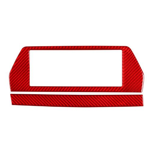 BMW 8 Series G14 LHD 2pcs Navigation Screen Frame Sticker (Red) - 1