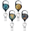2pcs Vintage Compass Map Badge Holder, Blue Gilt Marble, 65cm Retractable - 2
