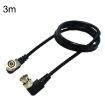 BNC Male to Male Coaxial Cable, Elbow Design, 3m Length - 1