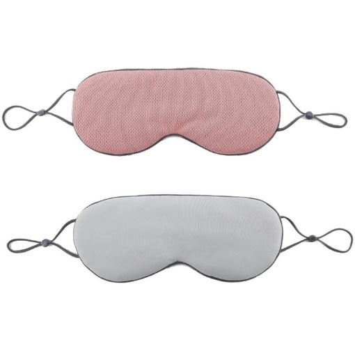 Double-sided Sleep Eye Mask Set - Lotus Pink & Gray Blue - 1