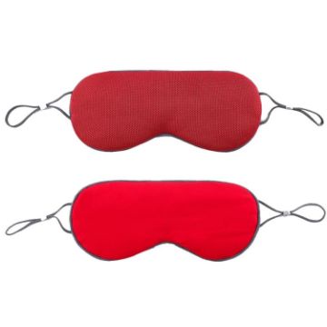 Double-sided Sleep Eye Mask Set: Wine Red & Rose Red, 2pcs - 1