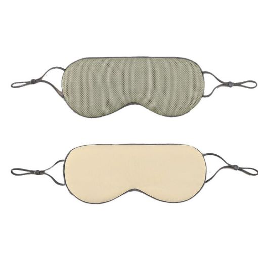 Double-sided Sleep Eye Mask Set (Matcha Green/Ivory Yellow) 2pcs - 1