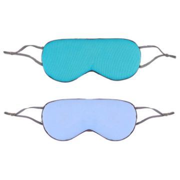 Double-sided Sleep Eye Mask Set: Blue & Sky Blue, 2pcs - 1