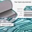 H3-04 15" Green Wave PU Leather Laptop Liner & Tablet Sleeve - 6