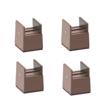 4pcs Adjustable Furniture Feet, 50mm High Brown Widened Plywood - 1