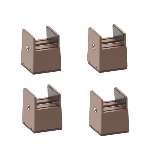 4pcs Adjustable Furniture Feet, 50mm High Brown Widened Plywood - 1