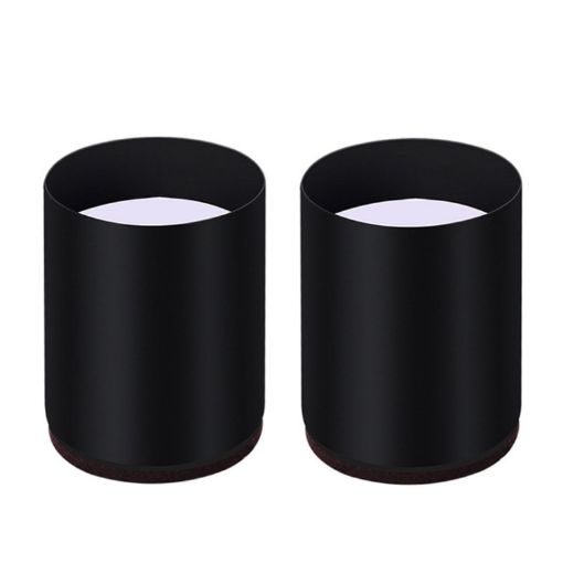 Set of 2 Round Black Carbon Steel Heightening Foot Pads 4x5cm - 1