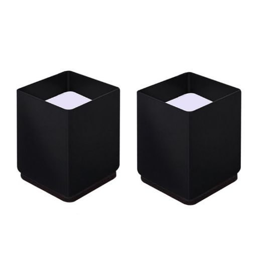 2pcs Furniture Carbon Steel Heightening Foot Pad, Square 4x5cm Black - 1