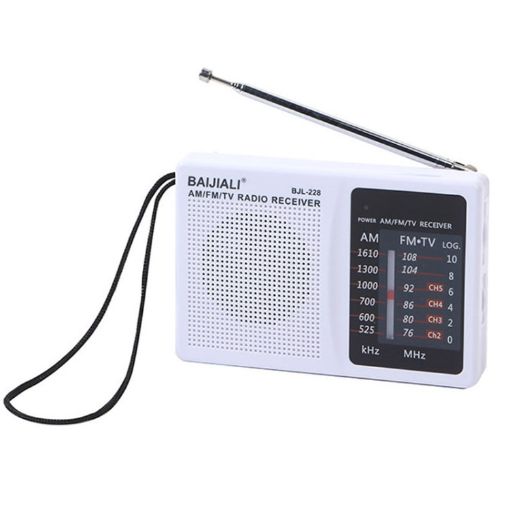 BAIJIALI BJL228 Retro FM AM Radio with Built-in Speaker (White) - 1