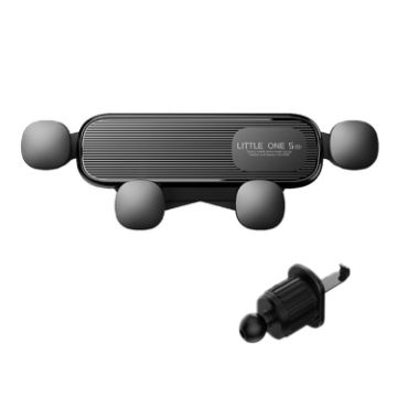 Black S03 Gravity Air Outlet Mobile Phone Holder Spiral Clip - 1