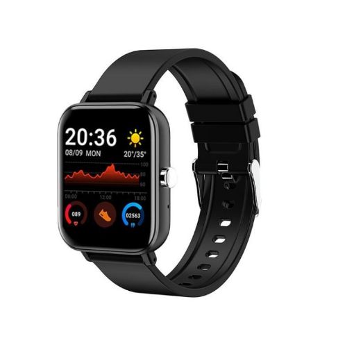 H10 1.69" Bluetooth Smart Watch, Heart Rate/Blood Pressure, Black - 1