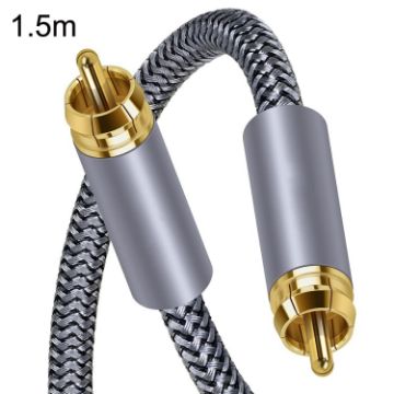 1.5m RCA Coaxial Digital Audio Cable SPDIF for Subwoofer (Silver Gray) - 1