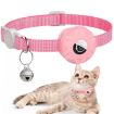 Reflective Pink Pet Collar with Bell & AirTag Silicone Case - 1