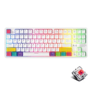 Ajazz K870T 87-Key RGB Bluetooth/Wired Mechanical Keyboard Red Shaft - 1