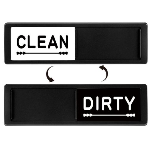 Clean Dirty Sign Dishwasher Magnet - Double-Sided (Black Love) - 1