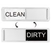 Double-Sided Clean Dirty Dishwasher Magnet - Silver White Black Marble - 1