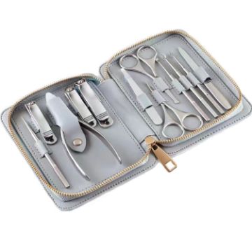 Stainless Steel 12-in-1 Nail Trimming & Polishing Set, Square Head Style - 1