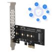 PCI-E 1X to M.2 NVME Key-M SSD Riser Card Adapter - 4