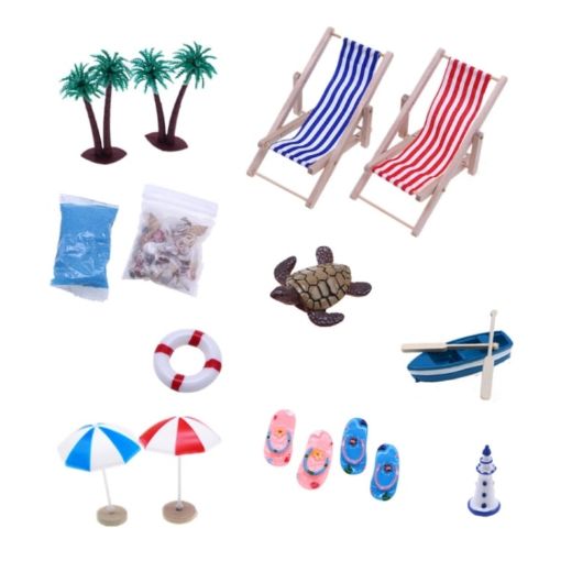 Mini Beach Set Ornament Summer Ocean Scene Decoration Props - 1