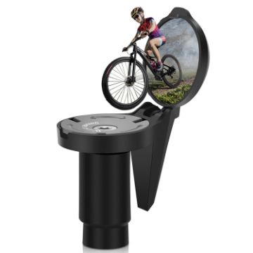 WEST BIKING Black Bicycle Handlebar Rear View Mirror Convex - 1