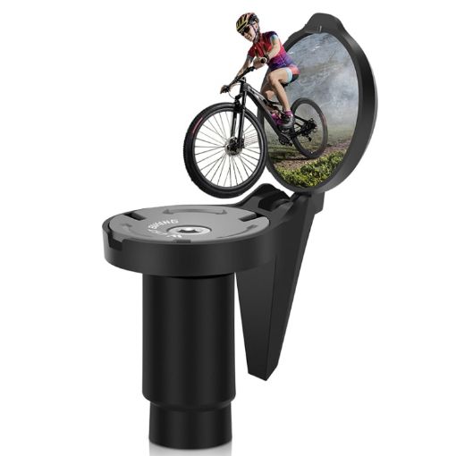 WEST BIKING Black Bicycle Handlebar Rear View Mirror Convex - 1