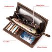 HUMERPAUL RFID Leather Wallet Long Men Brown Mobile Phone Holder - 5