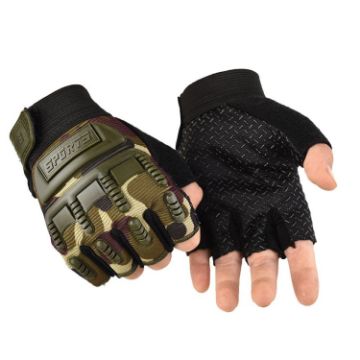 Kids Camouflage Outdoor Skating & Riding Half-Finger Gloves - 1