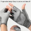 Sakura Pink Non-slip Shock-absorbing Half-finger Yoga Gloves, Size M - 4