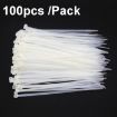 100pcs 7.6mm Wide 8x500mm Self-Locking Nylon Cable Ties (White) - 1