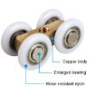 Brass Bearing Shower Wheel Pulley with Track, Model: Pulley+Screw+Clamp - 3