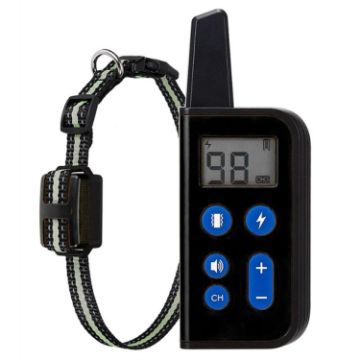 800m Remote Control Dog Trainer Shock & Vibration Collar (Black) - 1