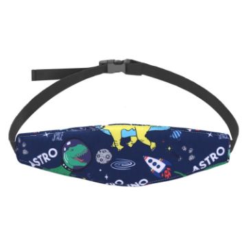 Child Car Seat Head Support Belt | Star Dinosaur Design - 1