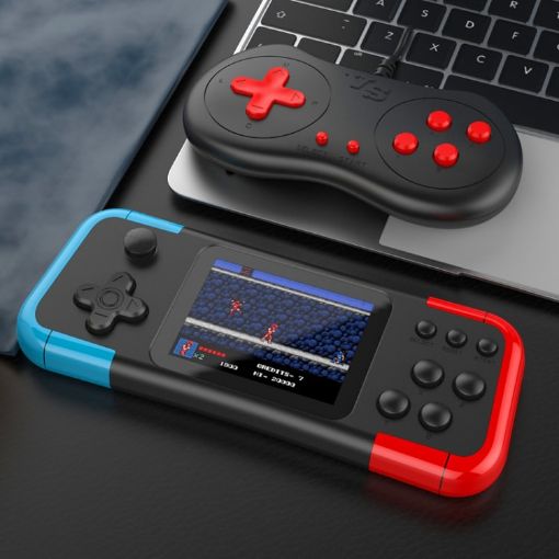 A12 3.0" HD Retro Handheld Game Console, 666 Games, Double Red Blue - 1