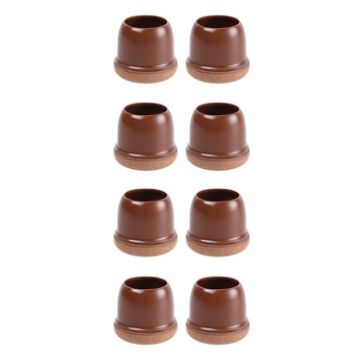 Round Table & Chair Leg Covers - 8pcs Set, Light Brown, 1 Inch Medium - 1