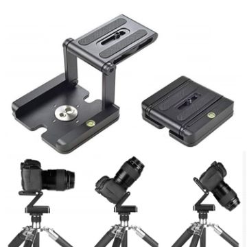 Folding Z Type Tilt Pan Tripod Head with Quick Release Plate - 1