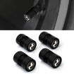 Black Aluminium N Label Car Tire Valve Caps - 4pcs/set - 1