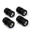 Black Aluminium N Label Car Tire Valve Caps - 4pcs/set - 2