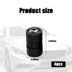 Black Aluminium N Label Car Tire Valve Caps - 4pcs/set - 4