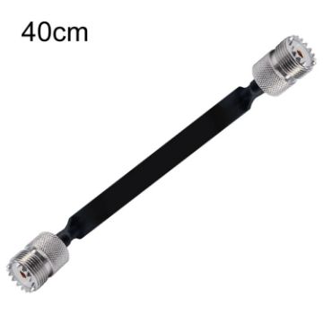 40cm Flat RF Coaxial Cable UHF 50 Ohm, Female to Female Extension - 1