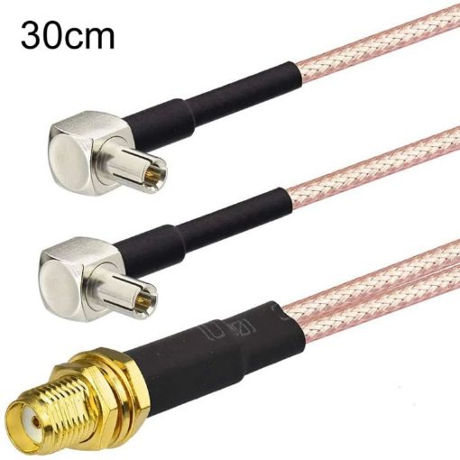 SMA Female to 2 TS9 R WiFi Antenna Extension Cable RG316 30cm Adapter - 1