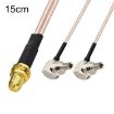 SMA Female to 2 CRC9 WiFi Antenna RG316 Extension Cable (15cm) - 1