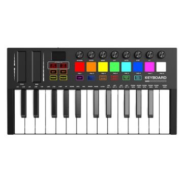 MD02 25 Key USB MIDI Controller Keyboard & Drum Pad (Black) - 1